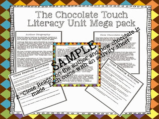 http://www.teacherspayteachers.com/Product/The-Chocolate-Touch-Literacy-Unit-Mega-Pack-1042434