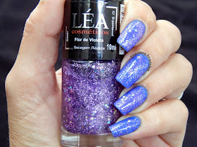 Esmalte Léa cores Atrevida e Flor de Violeta