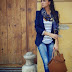 Denim Jeans With Striped T-shirt And Jacket