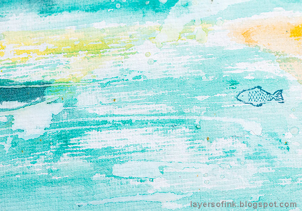 Layers of ink - Ocean Art Journal Page Tutorial by Anna-Karin Evaldsson. Watercolor resist.