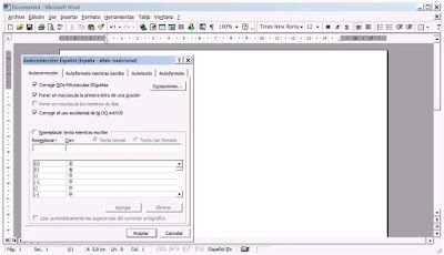 Microsoft Word Autocorrección