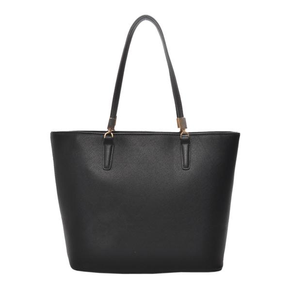 MECHALY WOMEN'S SYDNEY BLACK VEGAN LEATHER TOTE HANDBAG