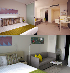 website shot top, my shot bottom... its hard to get as much of the hotel room in shot when you don't have a fish-eye lens handy