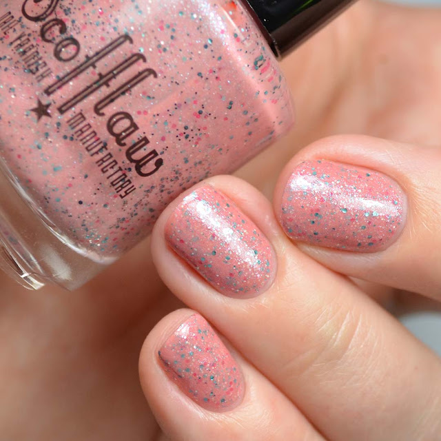 salmon glitter nail polish