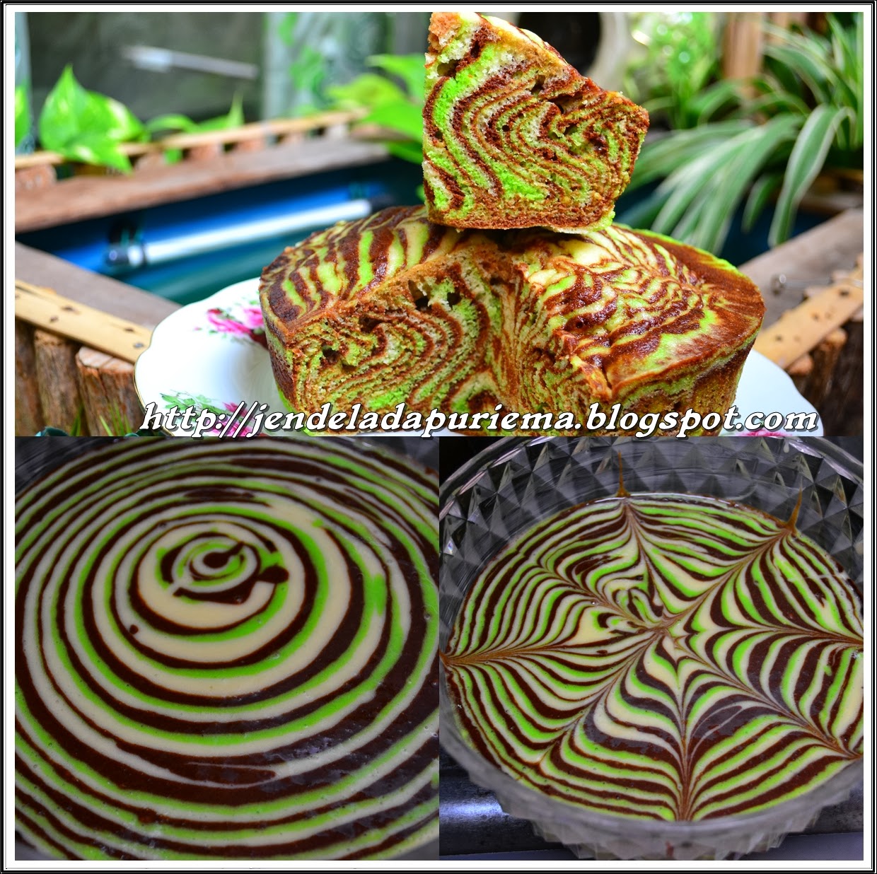 JENDELA DAPUR NAIMAH: Kek Marble Pandan Versi Kukus