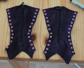 Boot legs with eyelets and zippers