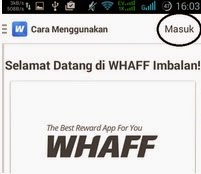 Uang Saku Dari Aplikasi Waff Reward