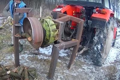 Wood Chunker made with a wheel rim