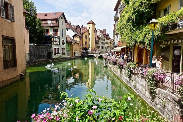 Captivating beauty of Annecy, a hidden gem in France with its picturesque canals and turquoise-colored lake.