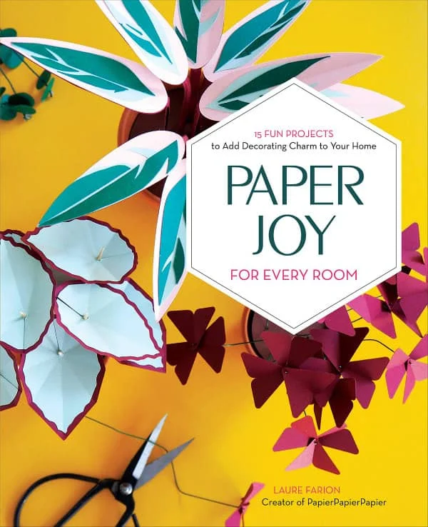 papercraft plants on book cover