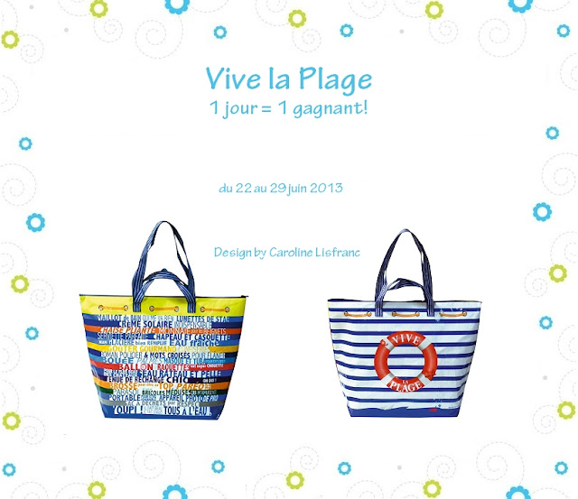 8 sacs de plage "Vive la plage"