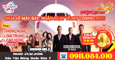 Mua vé máy bay hãng Vietjet Air rinh vé Sky Connection 2016