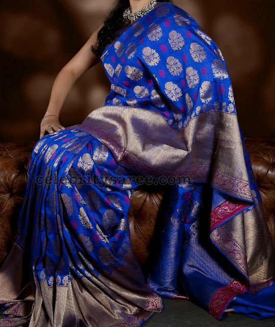 Benarasi Blue Bridal Sari