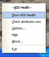 خيارات HDD Health
