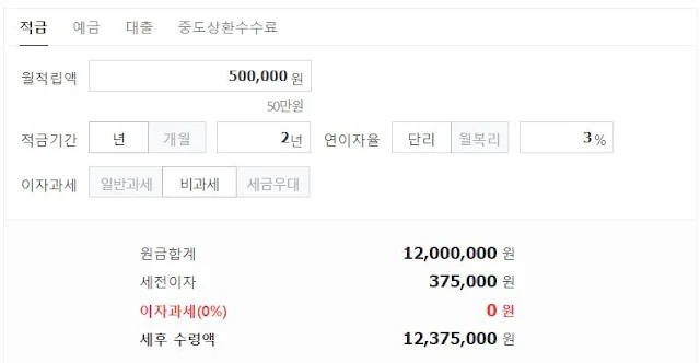 NH행복적금 이자