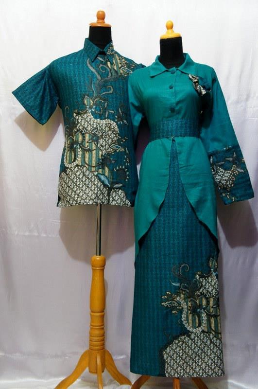 Baju Grosir Jogja Sarimbit Batik Gamis Lupita SBGL Tosca 