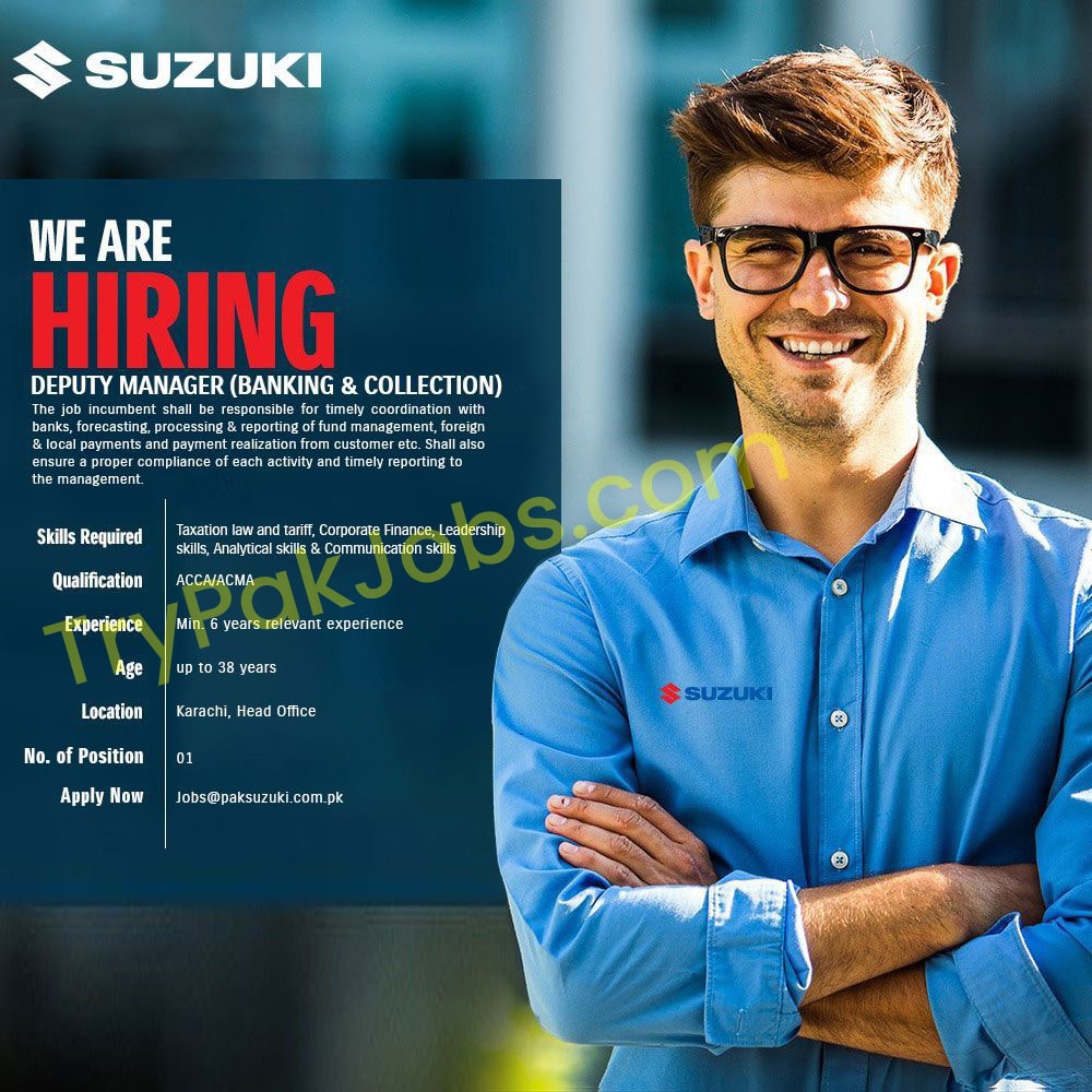 Pak Suzuki Jobs in Karachi 2023 - Advertisement