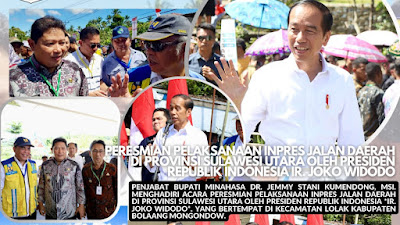 Bupati Kumendong Hadir Peresmian Jalan Daerah Provinsi oleh Presiden Jokowi di Lolak Bolmong