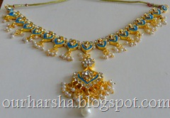 blue kundan Necklace (2)