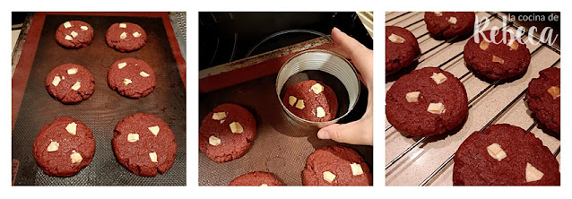 Receta de galletas Red Velvet: el horneado