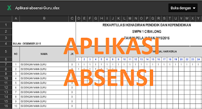 Aplikasi Absen Guru Excel Tahun Ajaran 2016/2017