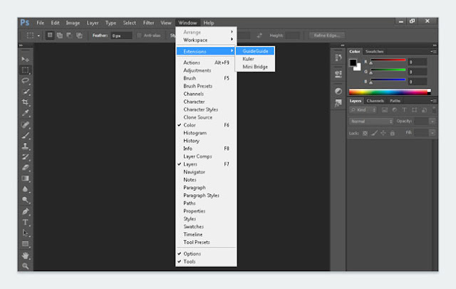 Membuka Guideguide di Photoshop