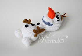 Krawka: crochet snowman Olaf from Disney Frozen crochet pattern instructions plush by Krawka