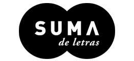 El logotipo del sello SUMA de letras consta de dos esferas negras ligeramente superpuestas. En el centro está escrito en letras blancas en mayúsculas "SUMA" y debajo más pequeño "de letras"