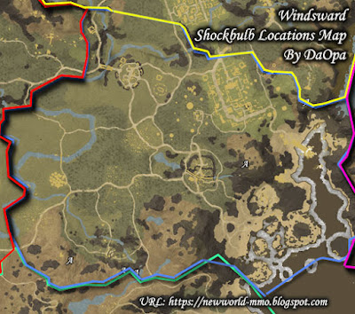 Windsward shockbulb locations map