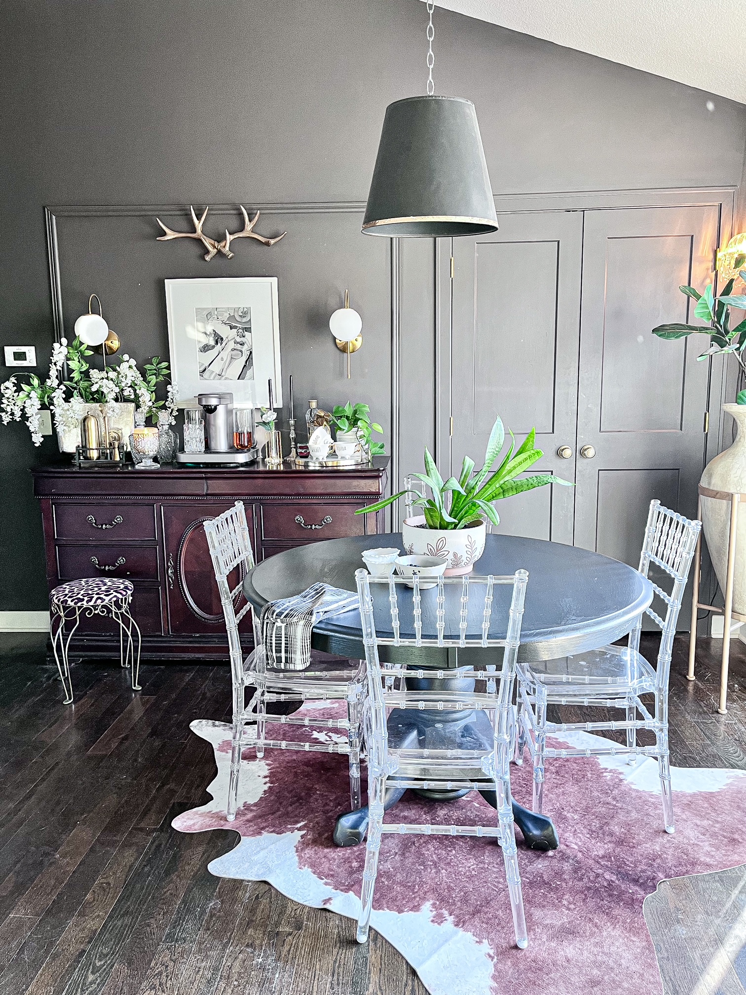 Spray Painted dining room table and chairs - At Home With The Barkers
