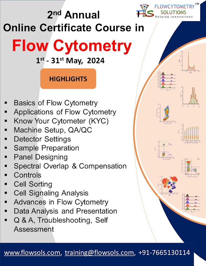 2nd Annual Online Certificate Course in Flow Cytometry | 1st - 31st May 2024