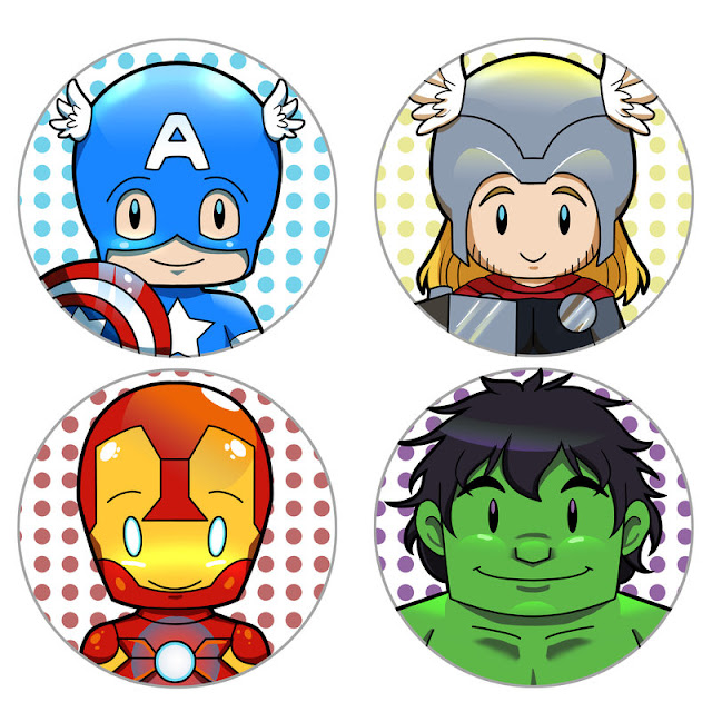 Avengers Babies: Free Printable Cupcake Toppers or Labels.