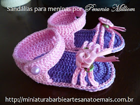 DIY - Sandálias de Crochê para Meninas Por Pecunia MillioM Com PAP