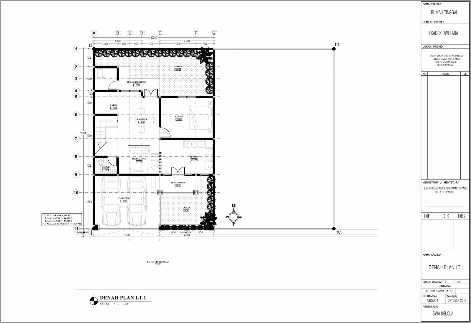 Gambar IMB Rumah Tinggal Jalan Sekar Sari Kesiman 