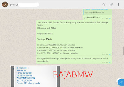 Bukti Transaksi Dengan Customer Rajabmw