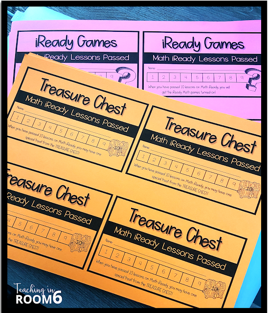 iReady punch cards to incentivize passing tests