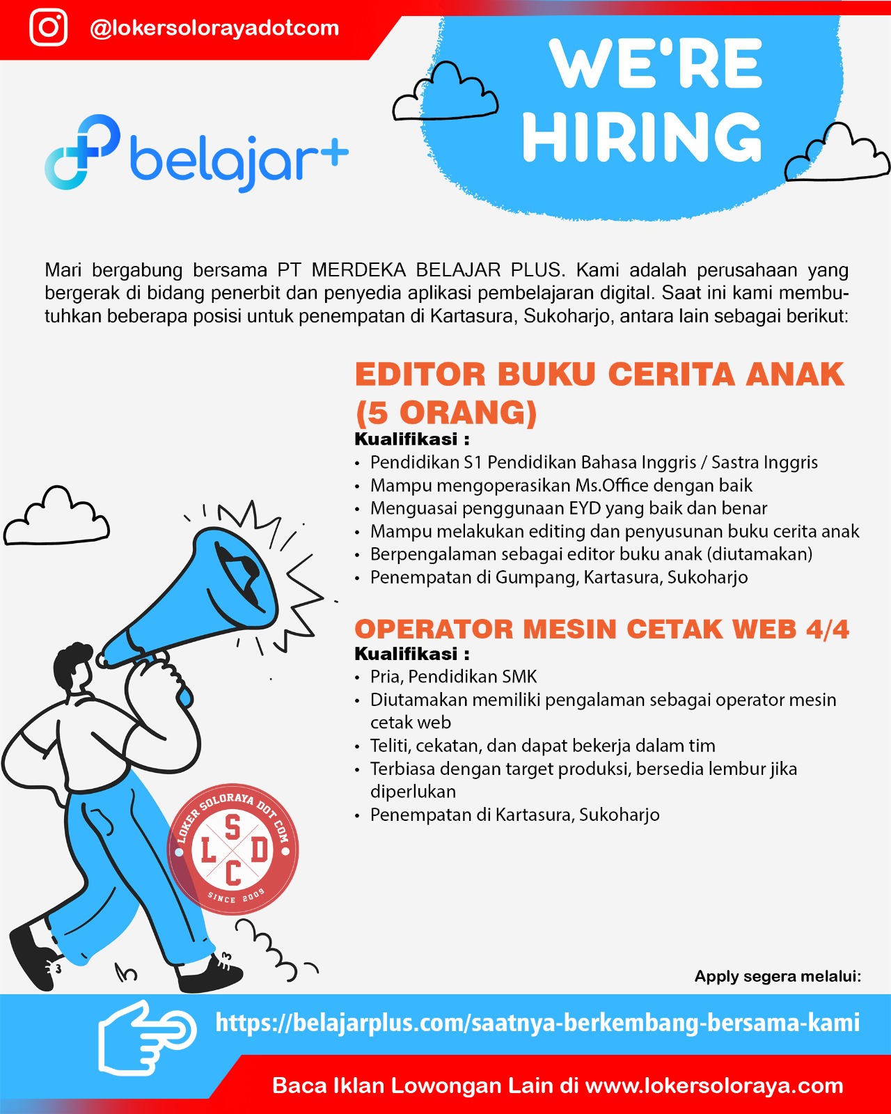 Lowongan Kerja Sukoharjo di di PT Merdeka Belajar Plus