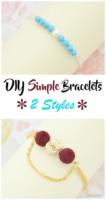 simple DIY bracelets using eye pin and beads