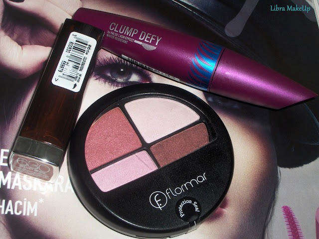 max factor clump defy mascara, maybelline ruj 630, flormar 4 göz farı, eyeshadow maybelline ruj 630, flormar 4 göz farı, eyeshadow