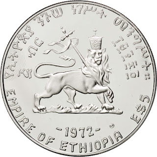 Ethiopia 5 Dollars Silver Coin