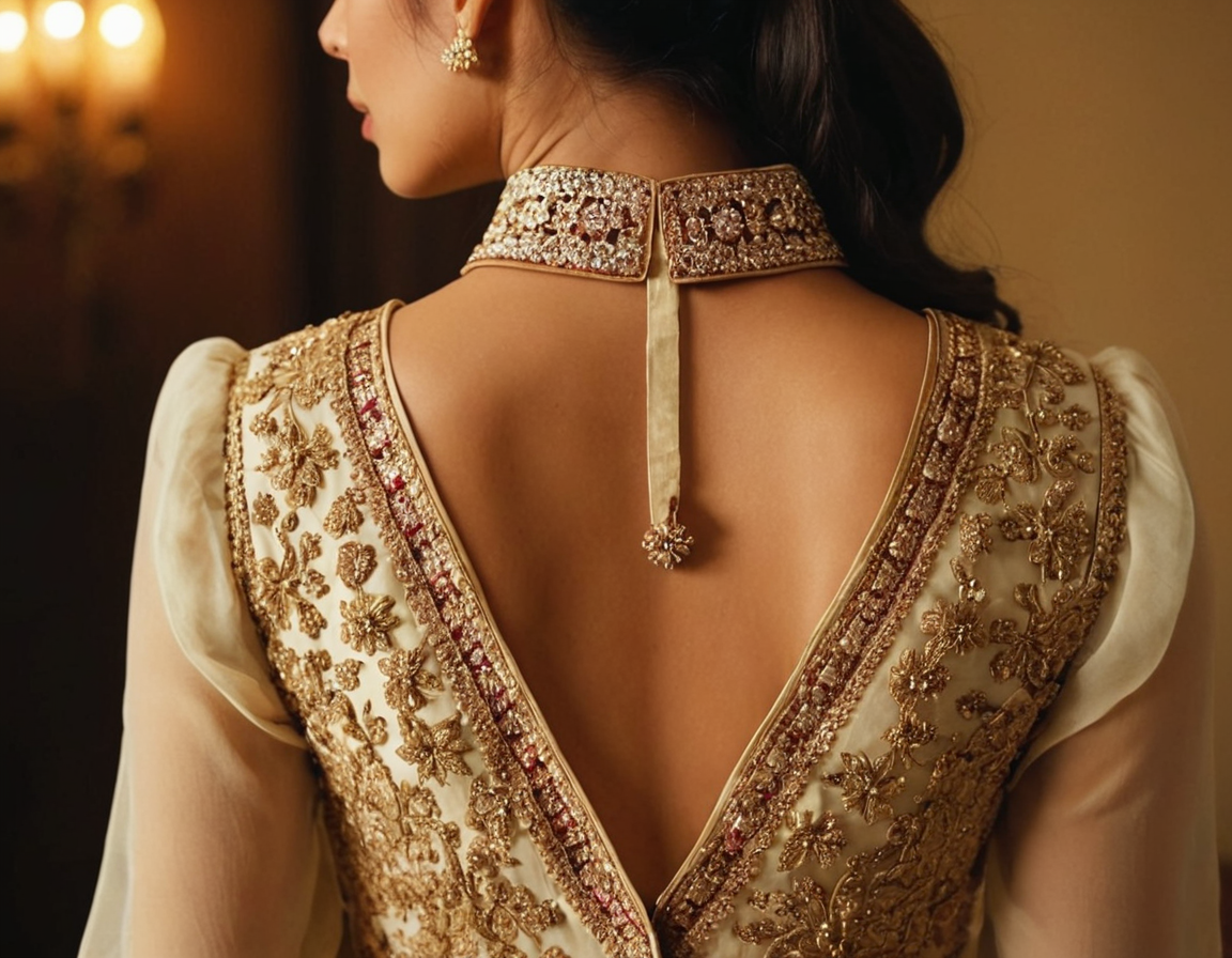 Collar Neck Blouse Back Designs