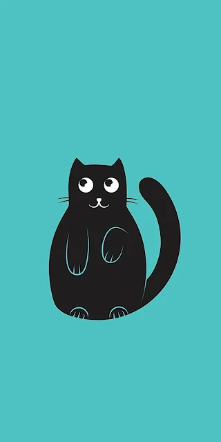Black Cat Minimalist Iphone Wallpaper