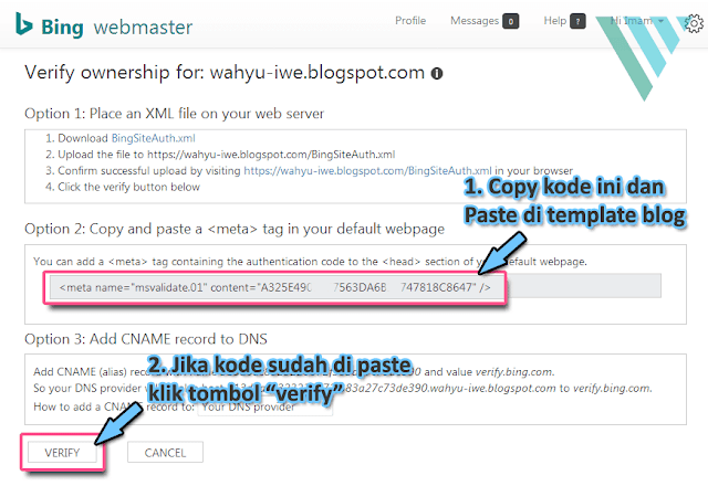 Cara Submit Sitemap di Bing Webmaster