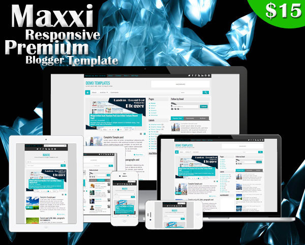 Maxxi Premium Responsive Blogger Template Poster