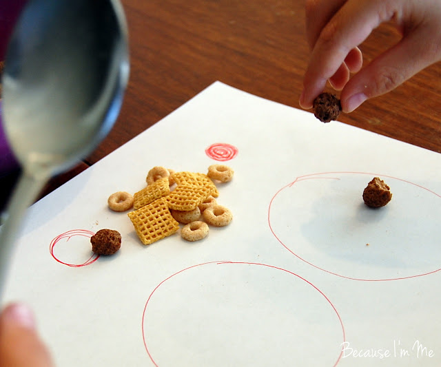 Because I'm Me cereal sorting preschool activity