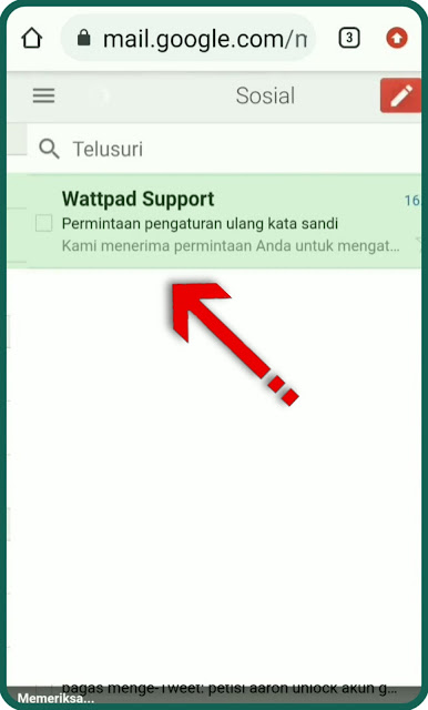 buka email dari wattpad support