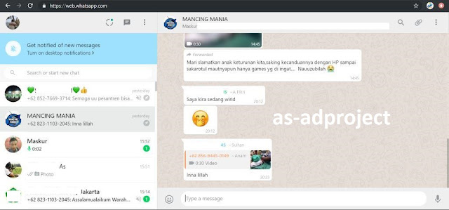 Cara Menggunakan Whatsapp Web di Komuter atau Laptop