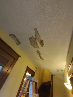 popcorn ceiling removal - foyer