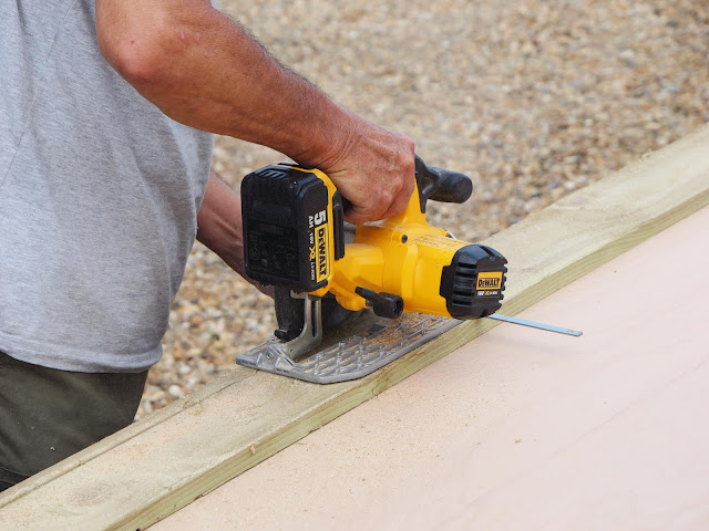 A Skilsaw is used by my dad to split larger pieces of softwood lengths into 20mm x 20mm strips