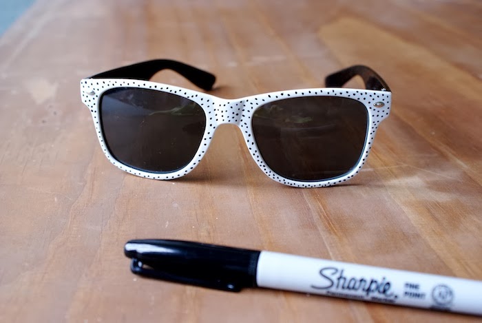 DIY Black & White Polka Dot Sunglasses